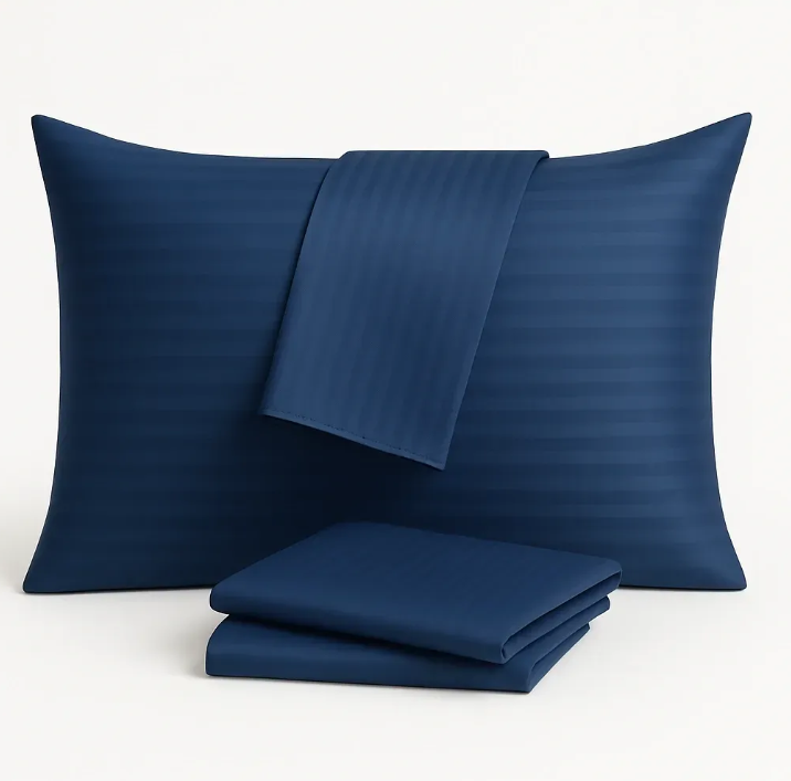 Наволочка синяя сатин Blue Stripe U-tek Наволочка синяя сатин Blue Stripe U-tek