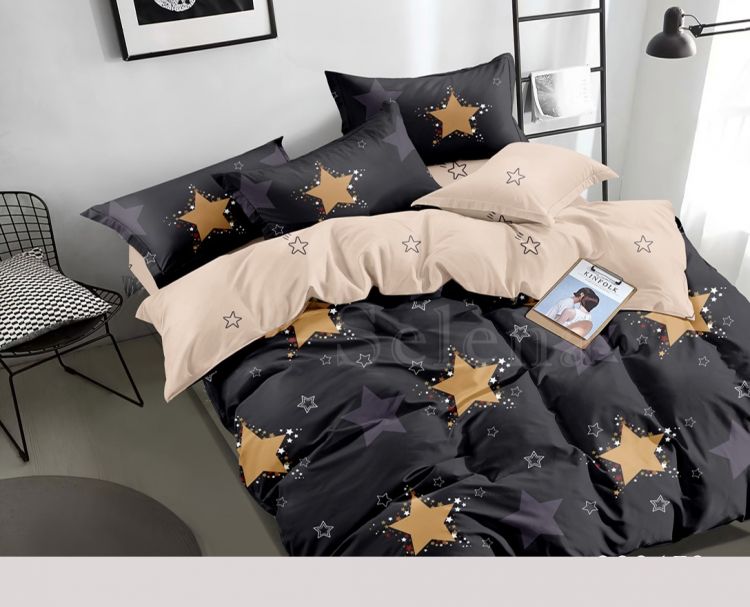 Комплект постельного белья Звезды Золотистые сатин