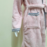 Детский махровый халат Welsoft пудровый с полосками