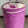 Текстильная корзина для игрушек и вещей Rizo фиолетовая с розами