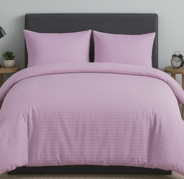 Постельное белье сатин Stripe однотонный лаванда светлая Постельное белье сатин Stripe однотонный лаванда светлая