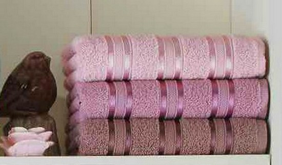 Набор полотенец Cotton Stripe Mikro Delux (3 шт) Pudra