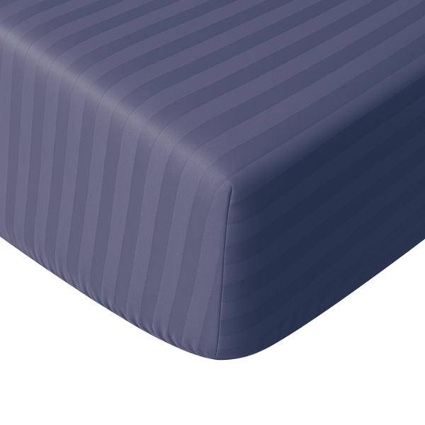 Простынь сатин Sateen Stripe Andtracite на резинке 