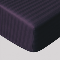 Простынь сатин Sateen Stripe Andtracite на резинке 