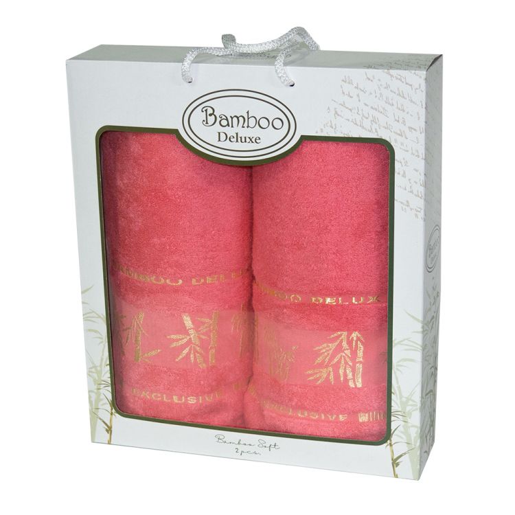 Набор бамбуковых полотенец Bamboo розового цвета  к 8 марта