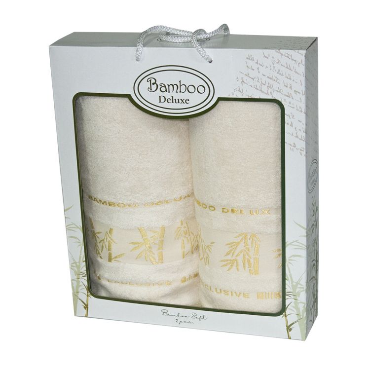 Набор бамбуковых полотенец  кремового цвета к 8 марта