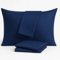 Наволочка синяя сатин однотонный Blue U-tek 