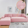 Чехол на угловой диван розовый Pink трикотаж-жаккард