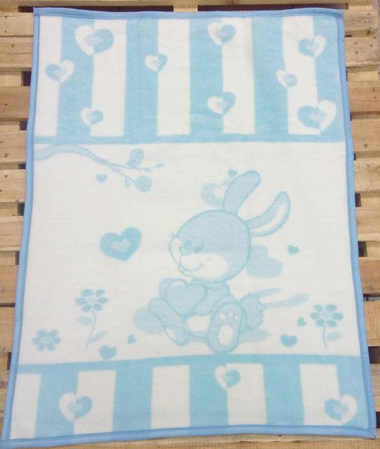 Детский плед-одеяло Zeron зайка голубой 