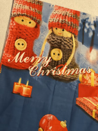 Новогодний набор наволочек ( 50х70 - 2 шт ) Ранфорс Merry Christmas голубой