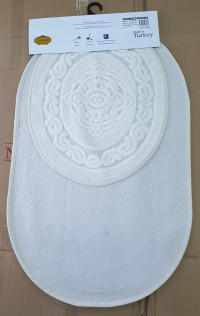 Набор овальных ковриков в ванную Cotton Mat кремовый