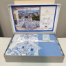 Набор белья 3D print ранфорс Цветы бело-голубое на подарок