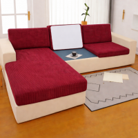 Чехол для сидений и спинок дивана мебельный велюр Lotus 67 бордовый