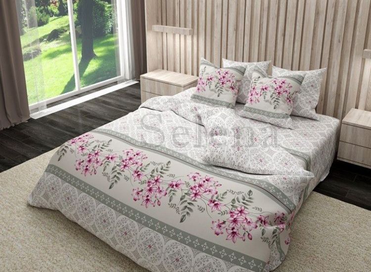 Комплект постельного белья Цветочный Орнамент сатин