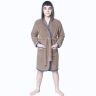 Подростковый махровый халат Welsoft бежевого цвета с полосками
