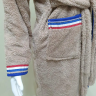 Подростковый махровый халат Welsoft бежевого цвета с полосками купить