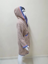 Подростковый махровый халат Welsoft бежевого цвета с полосками