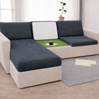 Чехол для сидений и спинок дивана мебельный велюр Lotus 98 темно-серый