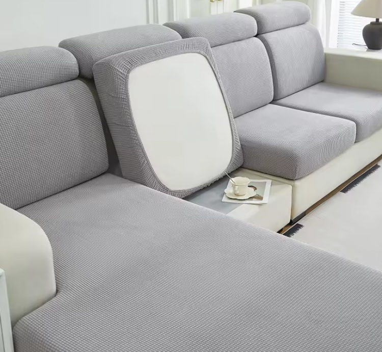 Чехол для сидений и спинок дивана серый трикотаж жаккард 1 Чехол для сидений и спинок дивана серый трикотаж жаккард 1