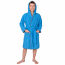 Подростковый махровый халат Welsoft бирюзового цвета с полосками 3 Подростковый махровый халат Welsoft бирюзового цвета с полосками 3