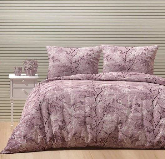 Набор постельного белья хлопок LORINE Природа бледно-фиолетовый  1