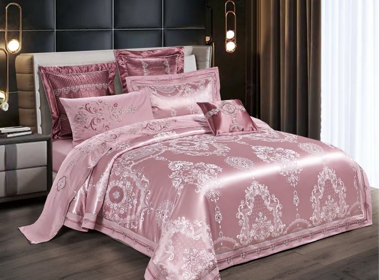 Постельное белье Bella Villa J-0057 жаккард розовое