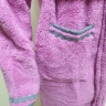 Подростковый махровый халат Welsoft сиреневого цвета с полосками купить