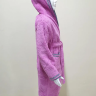 Подростковый махровый халат Welsoft сиреневого цвета с полосками