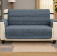 Защитная накидка на 2 месный диван из мебельного велюра антрацит