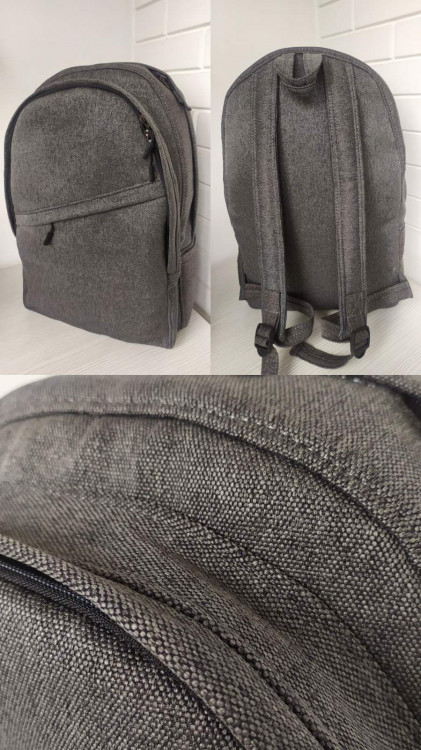 Текстильный рюкзак 50/34/12 тесно серый большого размера