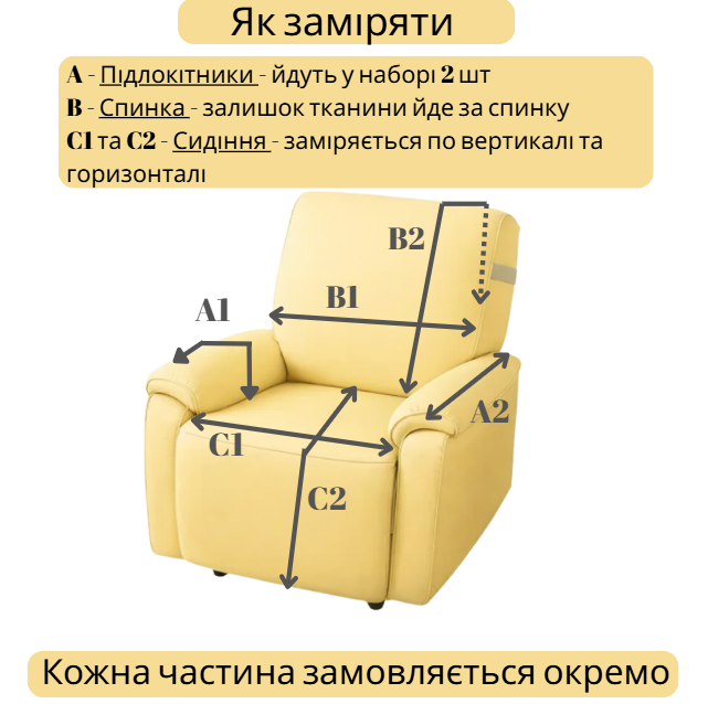 Как замерять односпальное кресло для заказа накидок Salvich