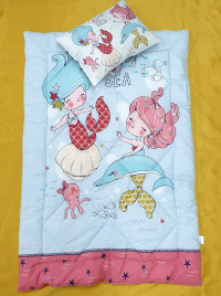 Детский набор одеяло силиконовое с подушкой Fish Cirl Русалочки