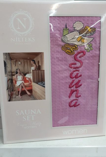 Женское полотенце для сауны розовое