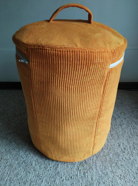 Текстильная корзина для игрушек и вещей Rizo оранжевая в полоску