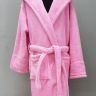 Махровый халат для подростков с капюшоном Welsoft розовый