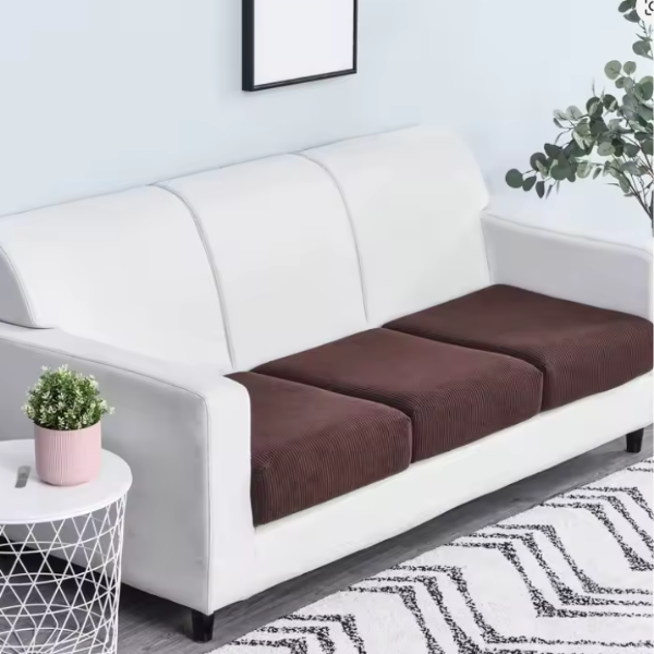 Чехол для сидений и спинок дивана коричневый трикотаж жаккард 2