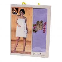 Женское полотенце для сауны вафельное Nilteks фиолетовое