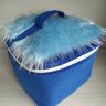 Текстильная корзина для игрушек и вещей Rizo синяя с голубым мехом
