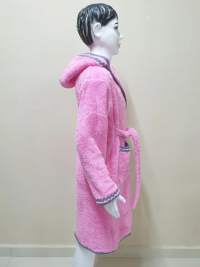 Подростковый махровый халат Welsoft розового цвета с полосками