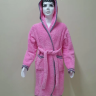 Подростковый махровый халат Welsoft розового цвета с полосками на подарок
