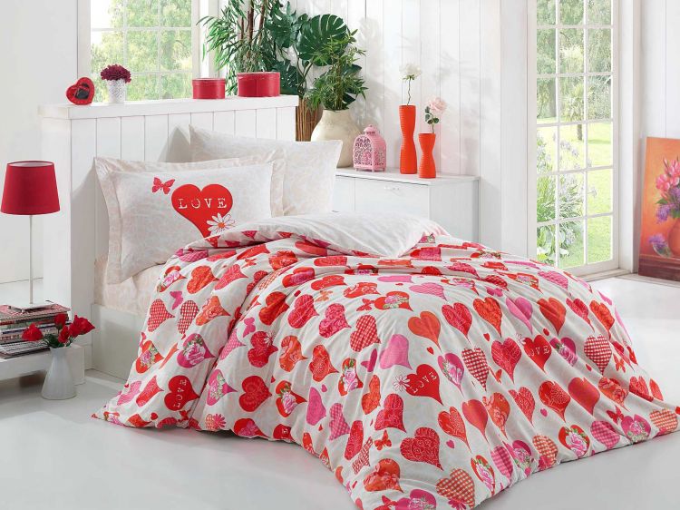 КПБ HOBBY Poplin Vera красный 