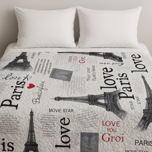  Летнее стеганое покрывало-одеяло «Paris Love» 1