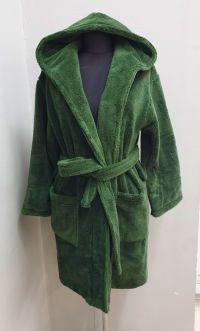 Детский халат микрофибра с капюшоном Welsoft зеленый