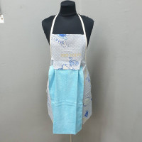 Фартук в наборе с махровым полотенцем Кофе голубой/бирюза