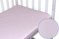 Простынь бязь на резинке в кроватку розовая клетка