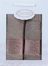 Комплект махровых полотенец Gulcan Cotton (2 шт) cappuccino