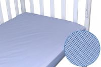 Простынь бязь на резинке в кроватку синяя 