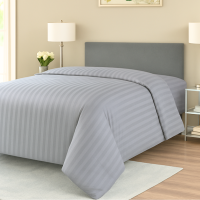 Пододеяльник светло-серый lux сатин Sateen Stripe 