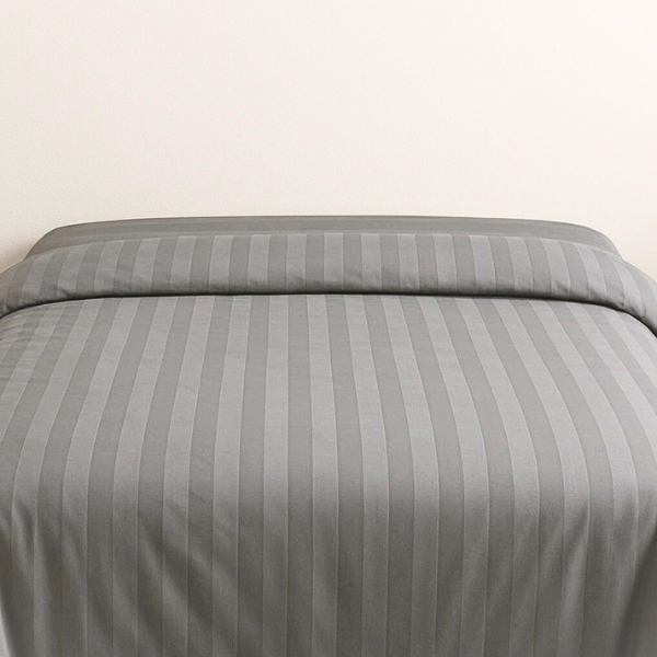 Пододеяльник светло-серый lux сатин Sateen Stripe 2