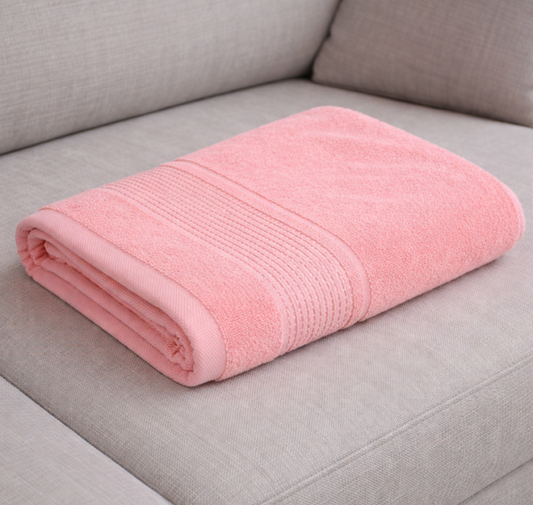 Полотенце махровое персиковый — 400 г/м², 100% хлопок (Узбекистан) 